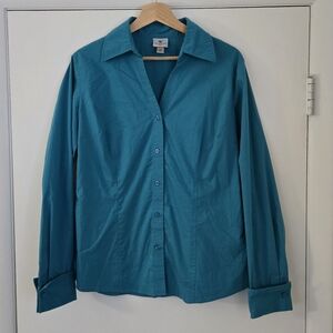Worthington Teal Button Down Dress Shirt Size 12T